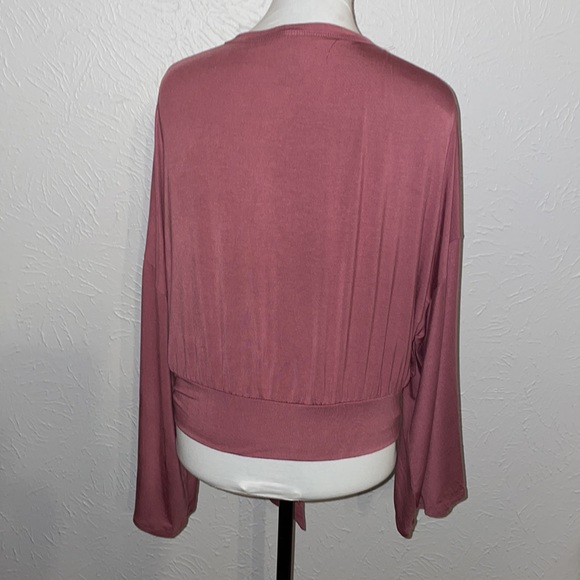 Agnes & Dora XXL Dusty Rose Kimono Tie Top 3/4 Dolman Sleeves NWT - Picture 4 of 9